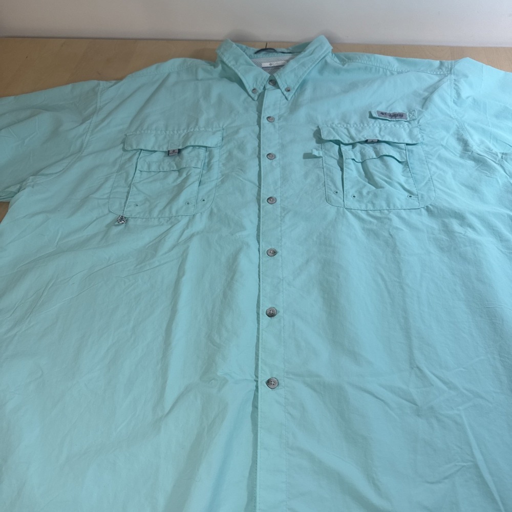 Columbia PFG Shirt Adult 4X Short Sleeve Omni Shade Fishing Button Front Mens